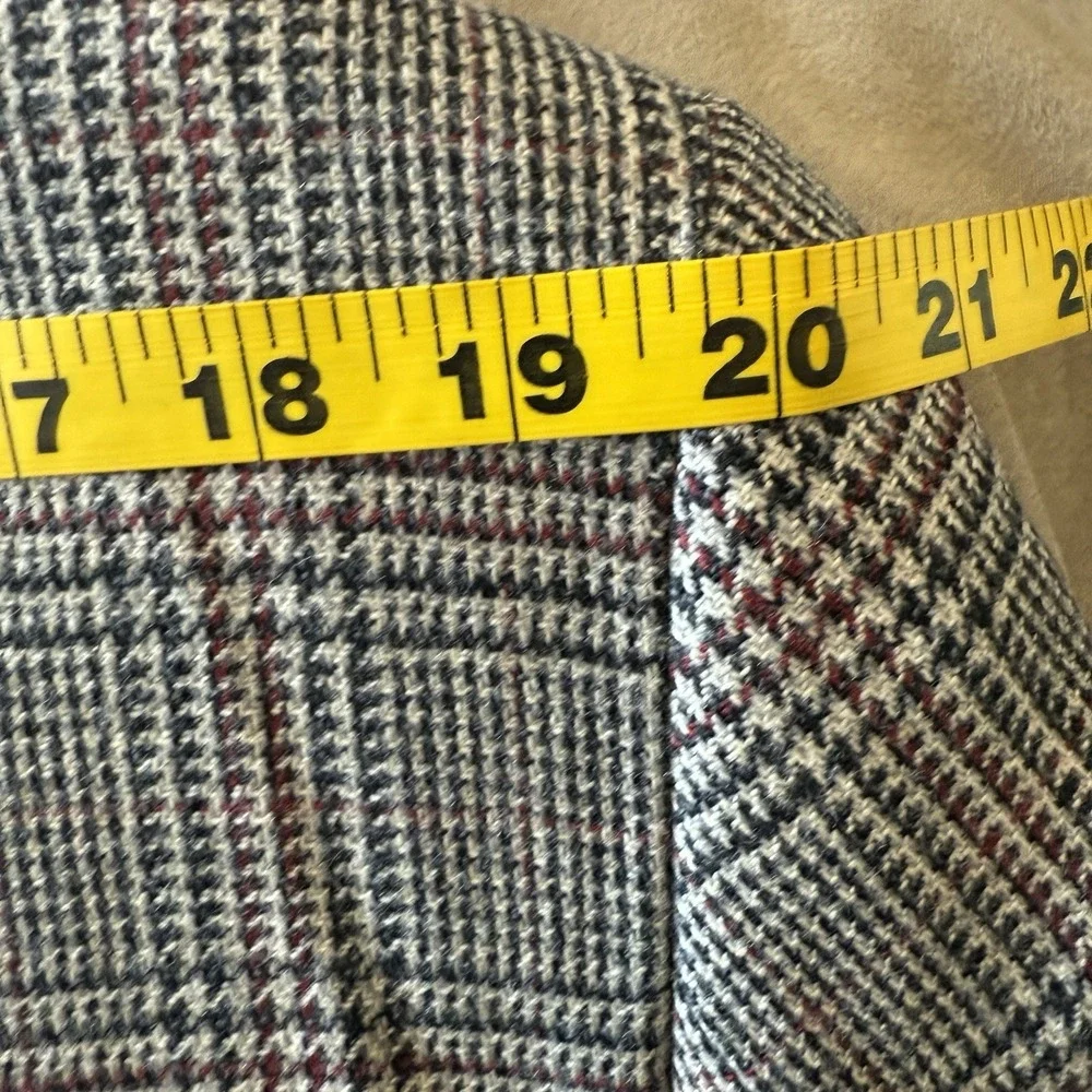 Bullock‎ & Jones Blazer Men 44R suit jacket Houndstooth Plaid Sport Coat Single
